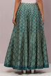 Teal Flared Cotton Skirts image number 5