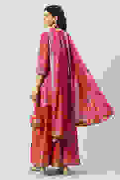 Fuchsia Cotton Sharara Set Kurta Sharara Suit Set image number 4