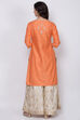 Orange Poly Cotton Kurta Sharara Suit Set image number 4