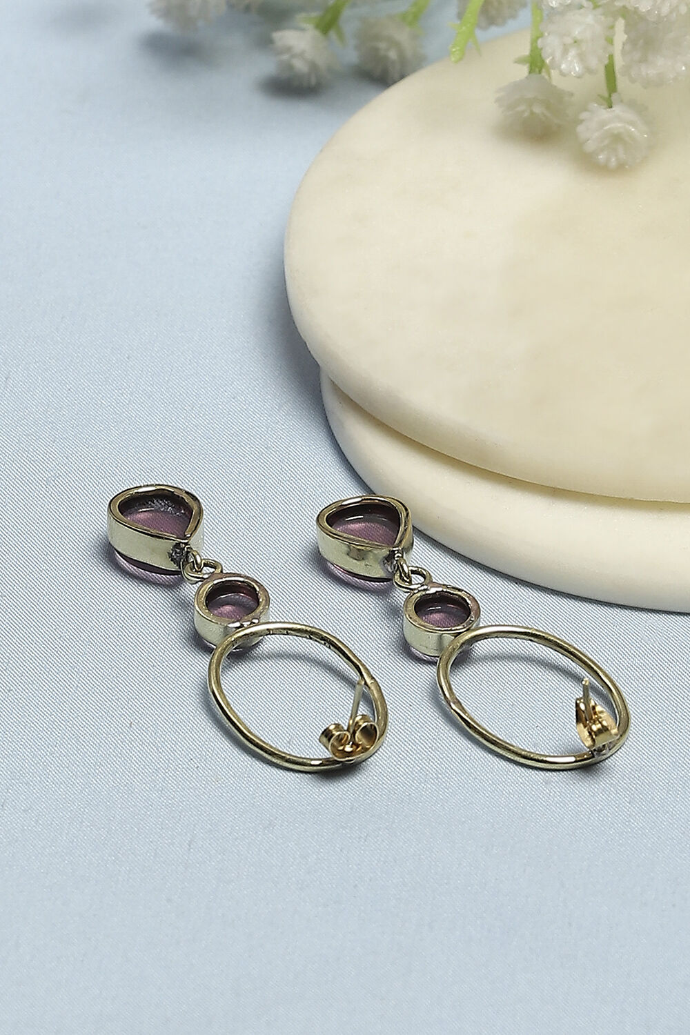 Light Pink Brass Danglers image number 2