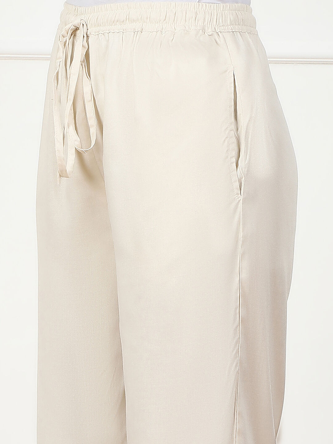 Black Rayon Regular Solid Palazzo image number 1