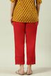 Red Cotton Narrow Pant
