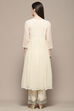 Off White Polyester Blend Straight Suit Set image number 5