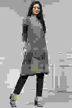 Blue Cotton Printed Straight Kurta image number 4