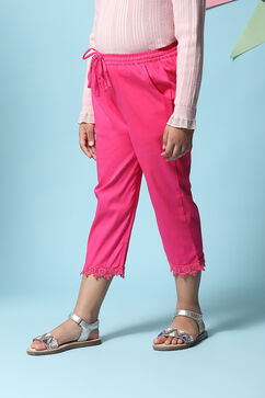 Pink Cotton Blend Capris image number 2