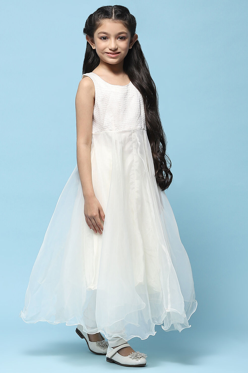 Lilac Cotton Blend Flared Kurta Churidar Suit Set Suit Set image number 8