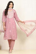 Teal Cotton Embroidered Unstitched Suit Set image number 1