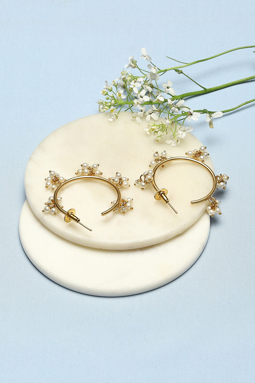 Gold Brass Earrings image number 2