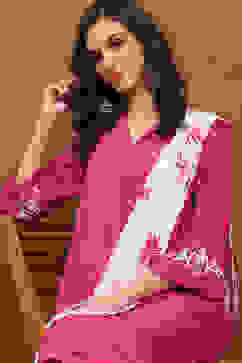 Pink Modal Bandhani Printed A-Line Suit Set image number 0