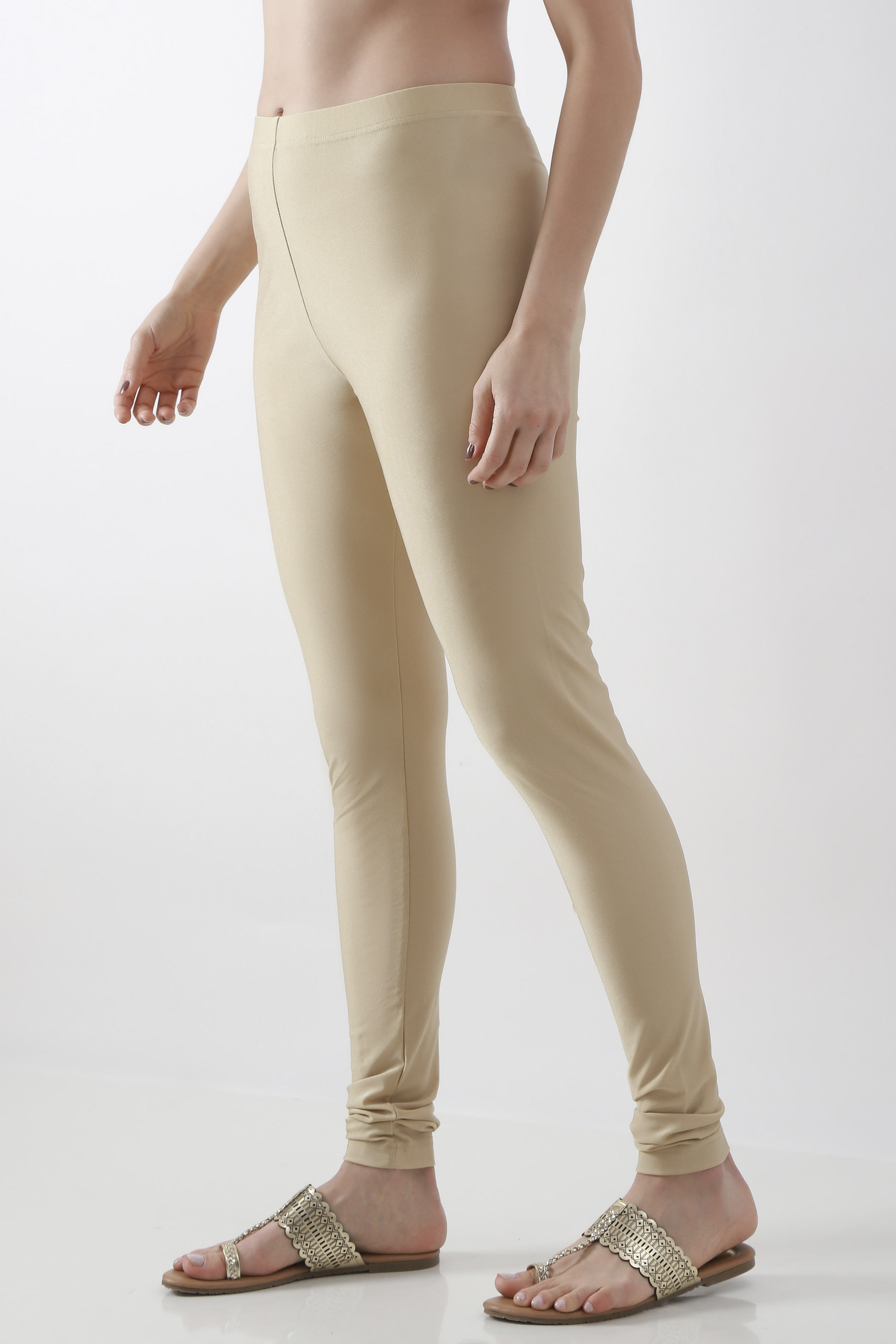 Gold Nylon Blend Leggings image number 2