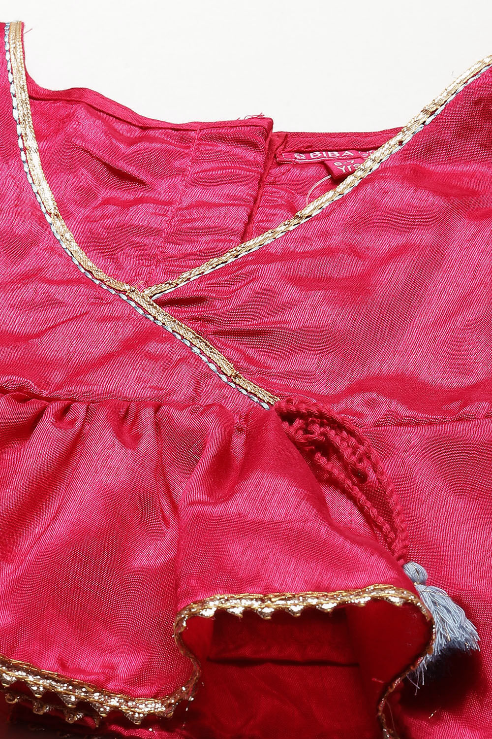 Plum Art Silk Flared Lehenga image number 1