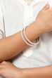 White Pink Metal & Beads Kids Bangles image number 3