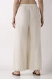 Off White Cotton Flared Palazzos image number 5