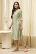 Green Poly Viscose Straight Printed Kurta image number 3