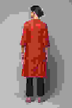 Maroon Cotton Flared 3 Piece Set image number 4