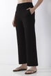 Blue Viscose Blend Wide Leg Pants image number 2