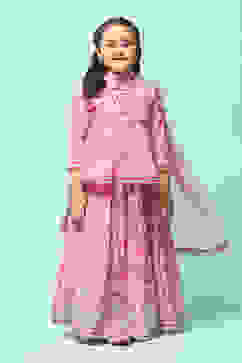 Peach Cotton Short Kurta Printed Suit Set image number 7