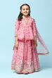 Peach Cotton Short Kurta Printed Suit Set image number 7