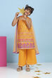 Orange Cotton Printed Straight Suit Set image number 0