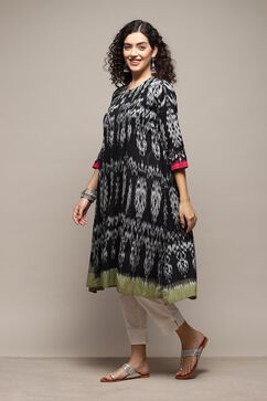 Charcoal Ikat Yarndyed Kurta image number 0