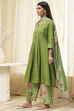 Rust Cotton Yarn-Dyed Kalidar Suit Set image number 3