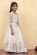 White Polyester Dyed Kalidar Lehenga Set image number 5