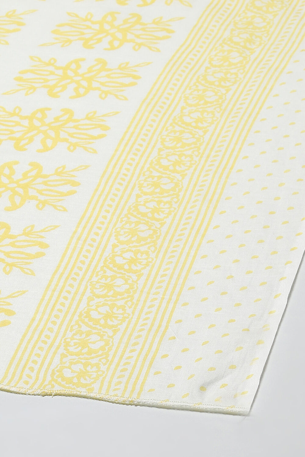 Yellow Cotton Hand Embroidered Unstitched Suit Set image number 4