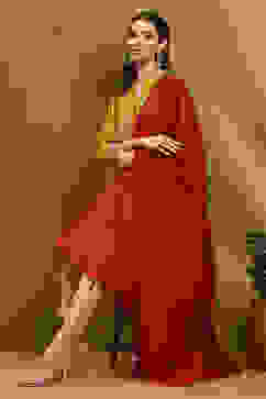 Red Poly Silk Yarn-Dyed Festive Dupatta image number 0