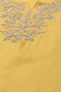 Yellow Nylon Narrow Kurta Pant Suit Set image number 1