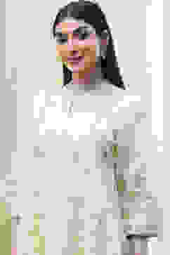 Cream Poly Viscose Straight Kurta Salwar Pant Suit Set image number 1