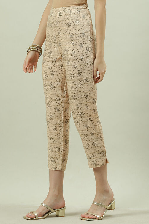 Beige Rayon Pants image number 2