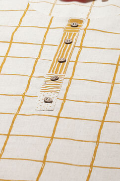 Mustard Cotton Blend Straight Kurta Palazzo Suit Set image number 1