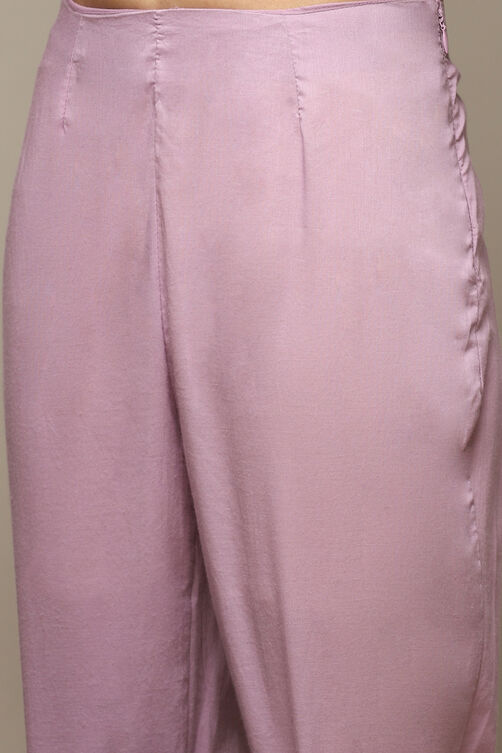 Red Cotton Straight Kurta Pants Suit Set image number 2