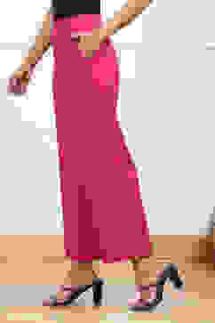 Fuchsia Solid Relaxed Fit Pants image number 2