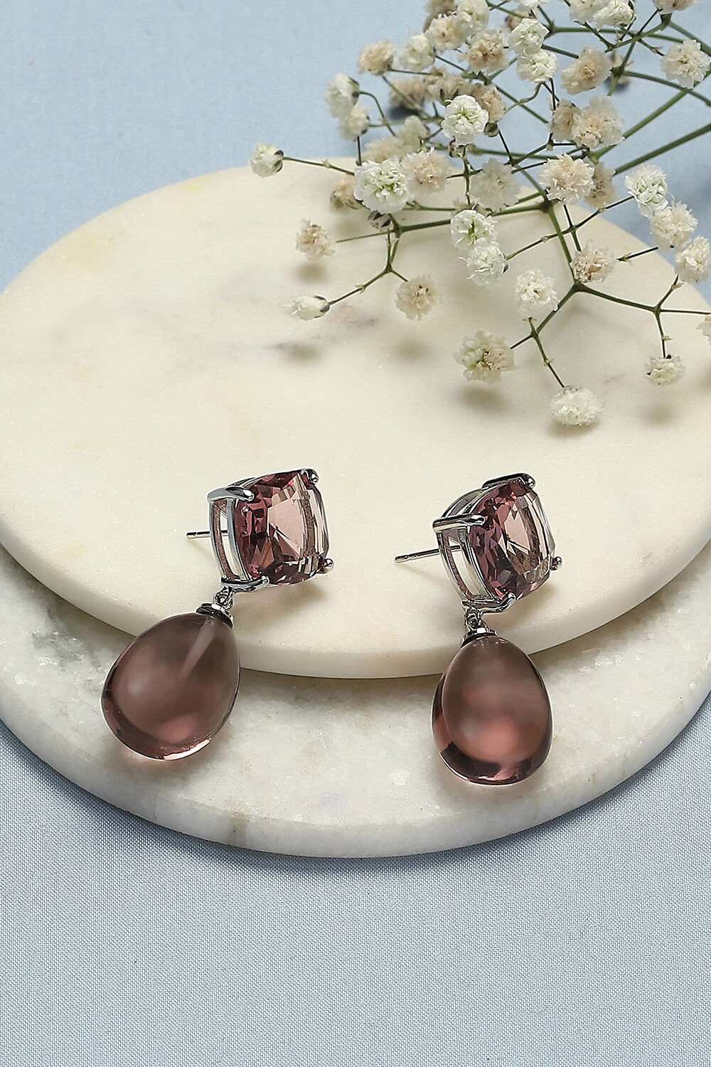 Rhodolite Brass Earrings image number 0