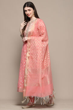 Blush Pink Poly Cotton Straight Suit Set image number 4