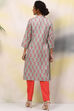 Green Poly Cotton Straight Printed Kurta image number 4