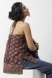 Brown Cotton Floral Printed Halter Kurti image number 5
