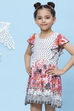 White Rayon A-Line Printed Dress image number 2
