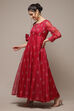 Fuschia Art Silk Anarkali Kurta Legging Suit Set image number 3