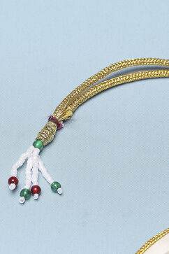 Maroon White Brass Choker Set image number 4