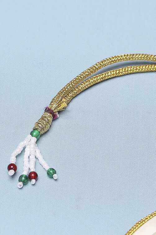 Maroon White Brass Choker Set image number 4