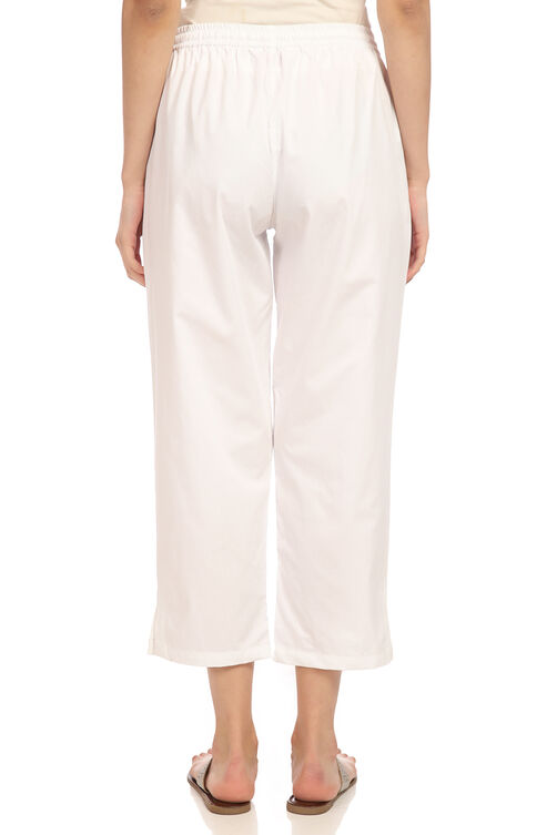 White Cotton Pants image number 3