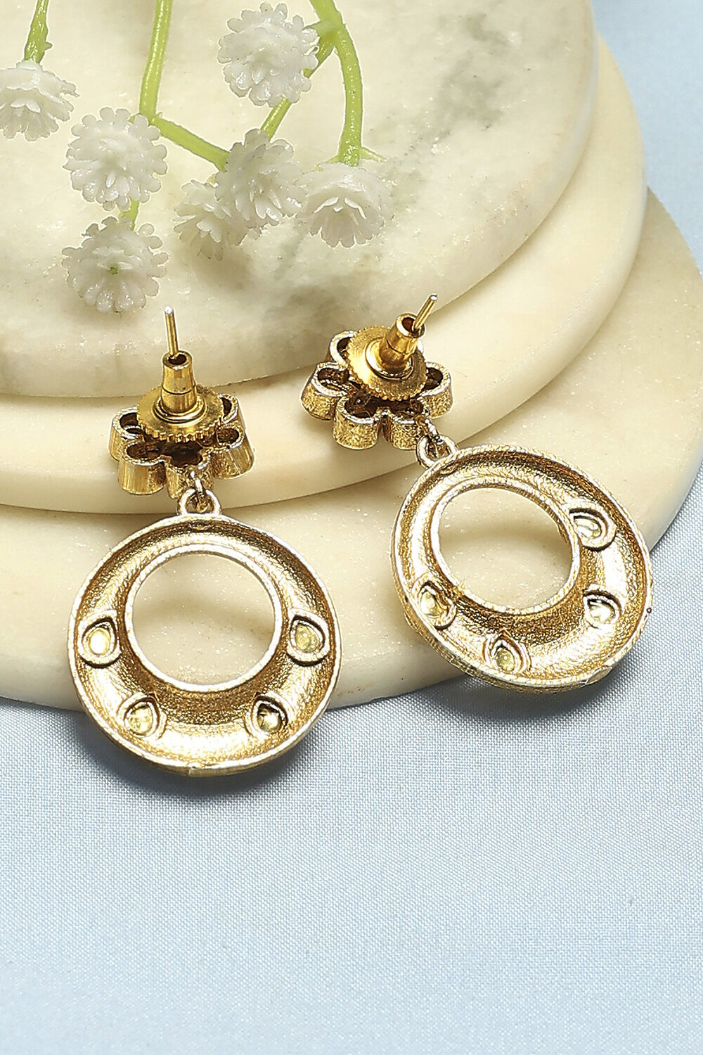 Gold Stone Earrings image number 2