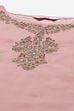 Peach Art Silk Straight Kurta Palazzo Suit Set image number 1