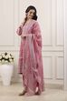 Pink Cotton Straight Suit Set image number 4