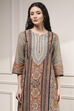 Brown Cotton Printed Straight Suit Set image number 1