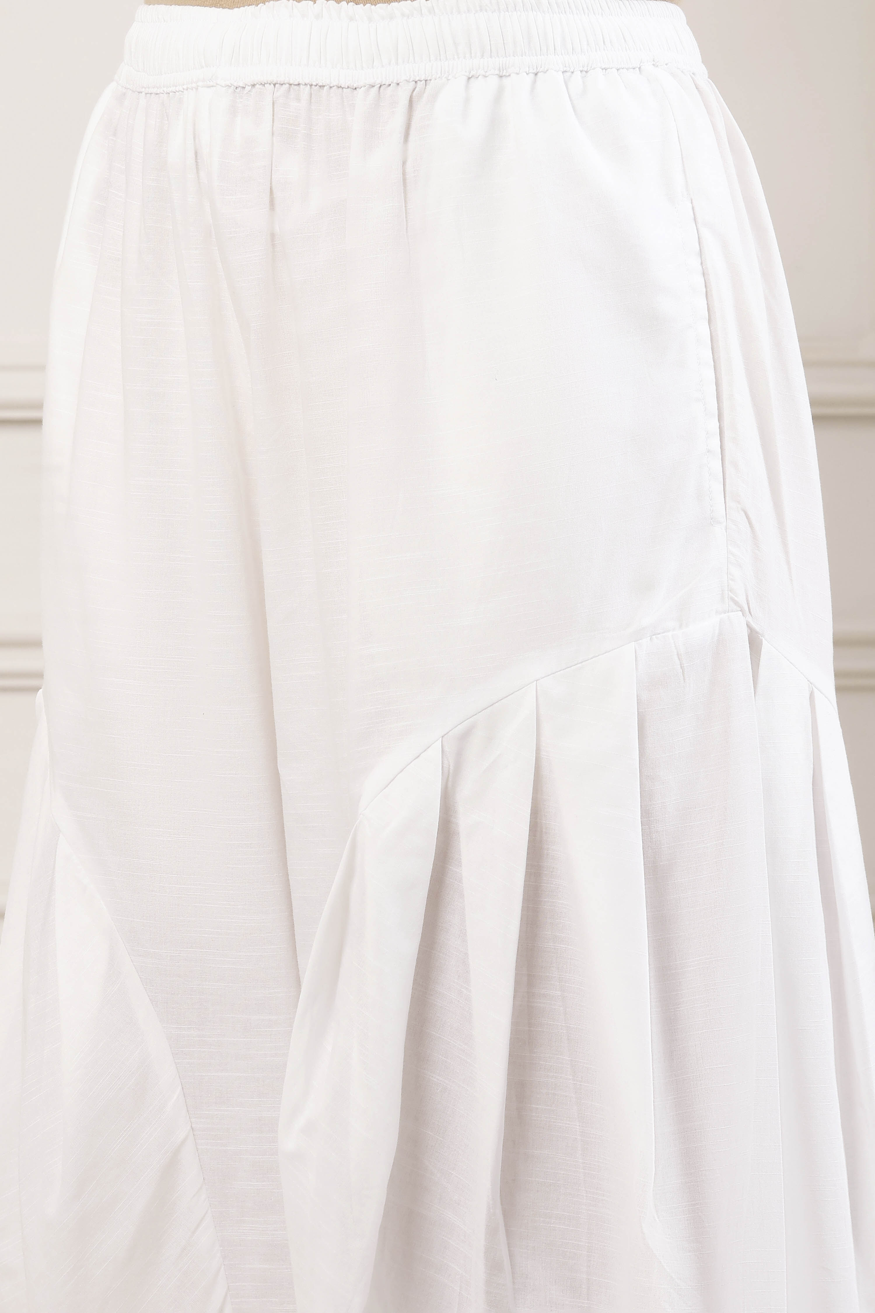 Orange and White Cotton Printed Straight Salwar Suit Set image number 2