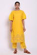 Yellow Cotton Straight Printed Kurta image number 0