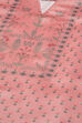 Peach Cotton Screen Print Unstitched Suit Set image number 2